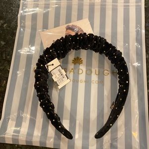 Lele Sadoughi Black Jet Dot Velvet Kelly Headband NEW with tags!  Adult size.